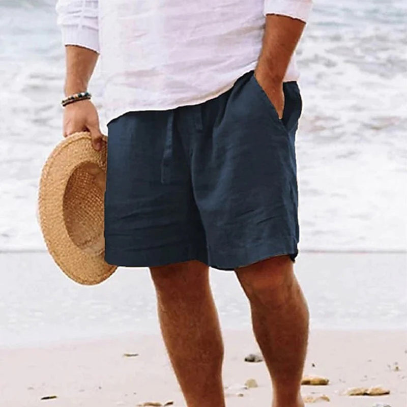 Men's Relaxed Fit Drawstring Casual Shorts with Pockets and Adjustable Waist