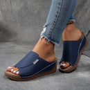 Women's Slip-On Wedge Sandals with Open Toe