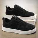 Men's Low-Top Lace-Up Sneakers with Perforated Rubber Sole
