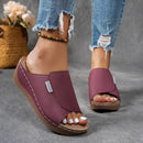 Women's Slip-On Wedge Sandals with Open Toe
