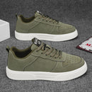 Men's Low-Top Lace-Up Sneakers with Perforated Rubber Sole