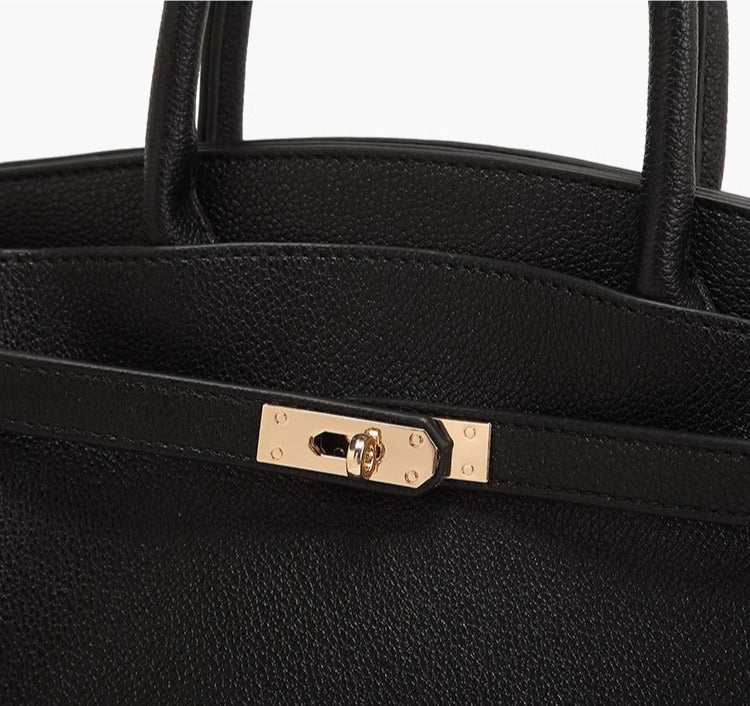 Women's Structured Crossbody Handbag with Top Handle and Clasp