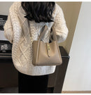 Women's Structured Handbag with Top Handles and Gold-Tone Hardware