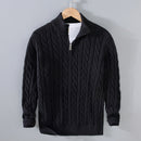 Men’s Cable Knit Half-Zip Jumper with Classic Textured Design