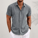 Men's Short-Sleeved Shirt with Button Down Design