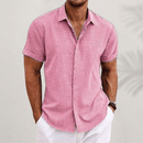 Men's Short-Sleeved Shirt with Button Down Design