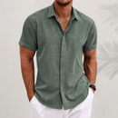 Men's Short-Sleeved Shirt with Button Down Design