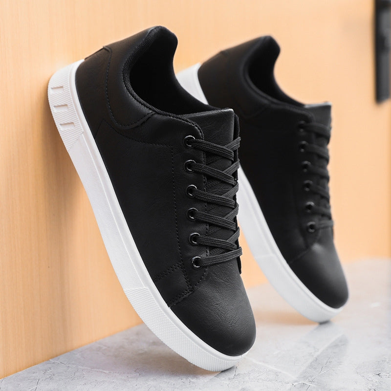 Men’s Low-Top Casual Sneakers with Lace-Up Front and White Sole