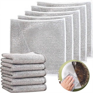 Pack 10x Panos de limpeza duplo de aço inoxidável