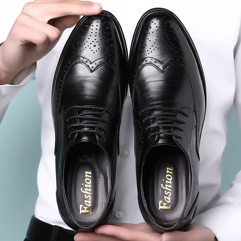 Men's Classic Oxford Dress Shoes with Brogue Detailing