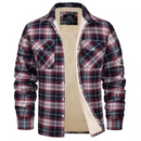 Men's Checked Bomber Jacket with Warm Lining and Snap Pockets