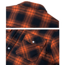 Men's Checked Bomber Jacket with Warm Lining and Snap Pockets