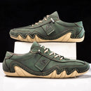 Men’s Lace-Up Casual Shoes with Contrast Stitching and Curved Sole