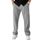Men's Loose Fit Straight Trousers with Adjustable Drawstring Waist
