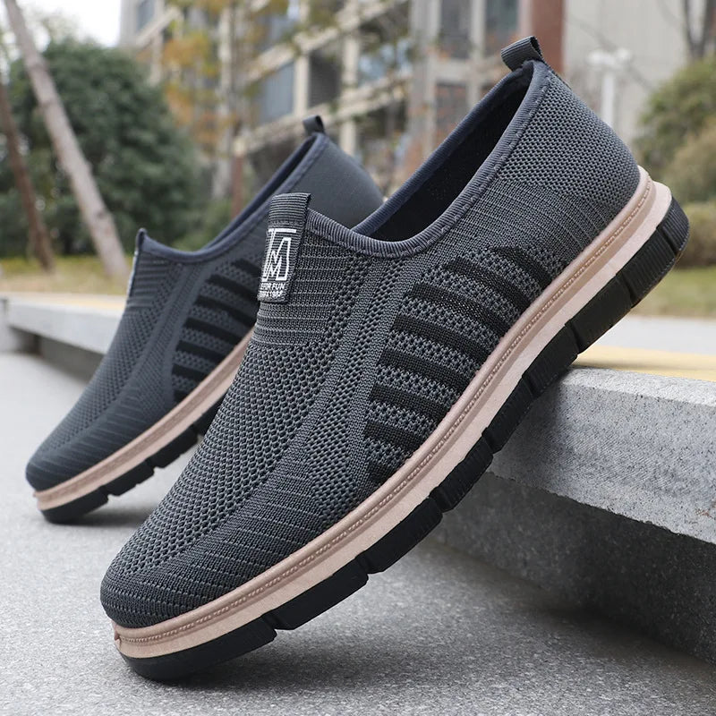 Men's Lightweight Mesh Slip-On Sneakers with Flexible Sole Design