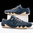Men’s Lace-Up Casual Shoes with Contrast Stitching and Curved Sole