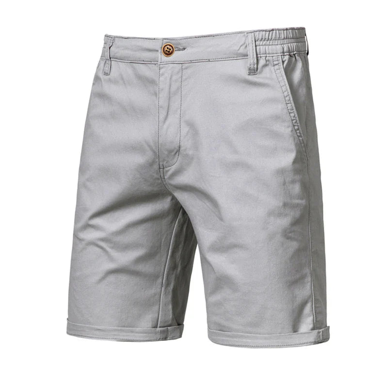 Men's Casual Elastic Waist Chino Shorts with Tailored Hem