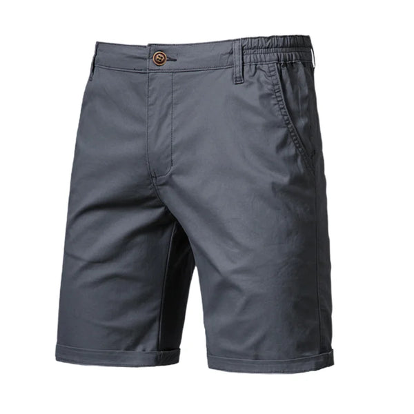 Men's Casual Elastic Waist Chino Shorts with Tailored Hem