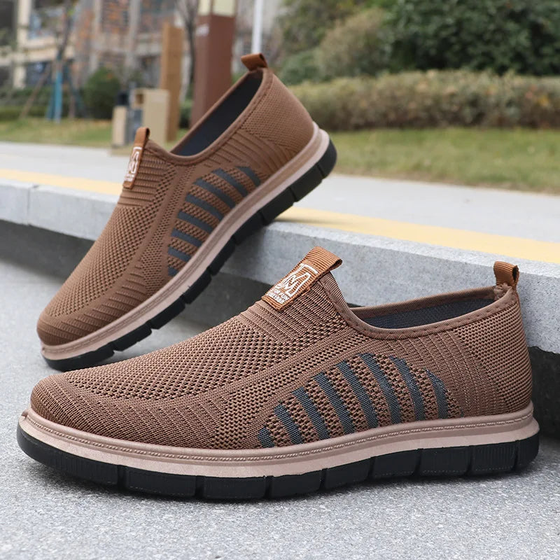 Men's Lightweight Mesh Slip-On Sneakers with Flexible Sole Design