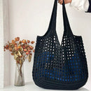 Women's Crochet Tote Bag with Hollow Knit and Large Capacity