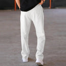 Men's Loose Fit Straight Trousers with Adjustable Drawstring Waist