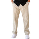 Men's Loose Fit Straight Trousers with Adjustable Drawstring Waist