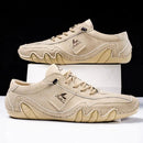 Men’s Lace-Up Casual Shoes with Contrast Stitching and Curved Sole