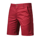 Men's Casual Elastic Waist Chino Shorts with Tailored Hem