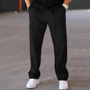 Men's Loose Fit Straight Trousers with Adjustable Drawstring Waist
