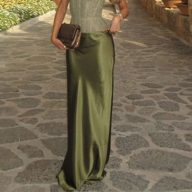 Women's Two-Piece Corset Top and Fitted Maxi Skirt Set