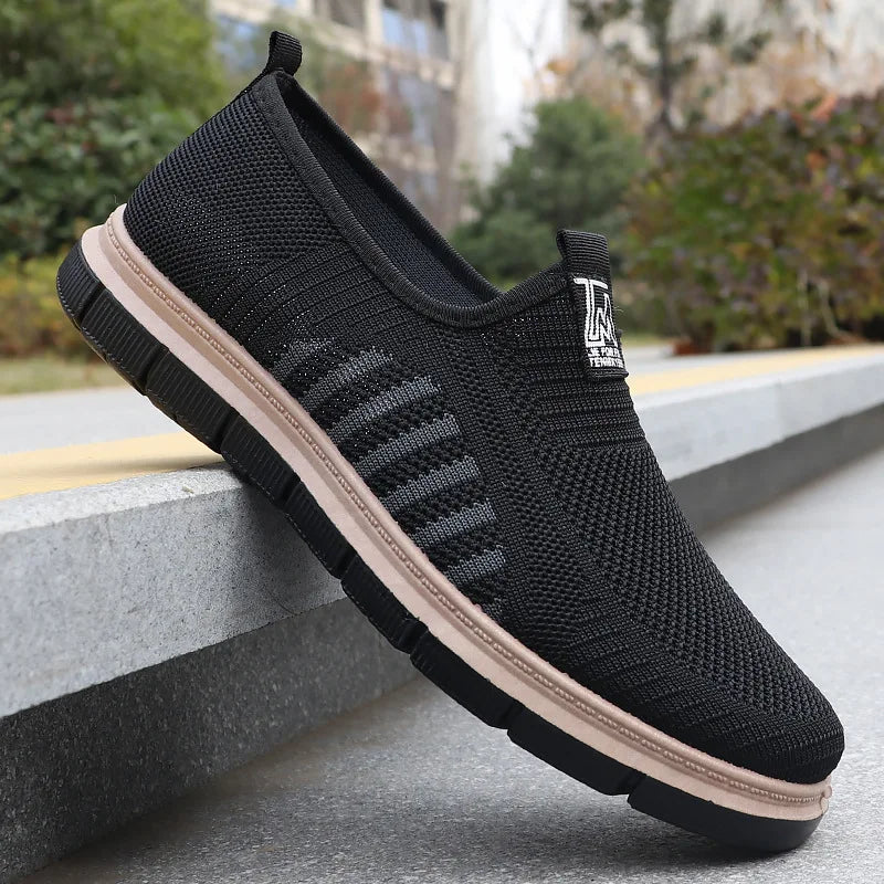 Men's Lightweight Mesh Slip-On Sneakers with Flexible Sole Design