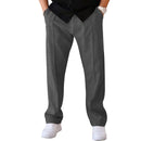 Men's Loose Fit Straight Trousers with Adjustable Drawstring Waist
