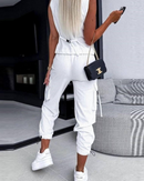 Women's Two-Piece Striped Vest and Pants Set