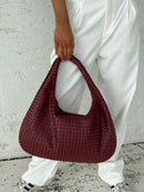 Women's Large Woven Shoulder Bag with Soft Slouchy Design