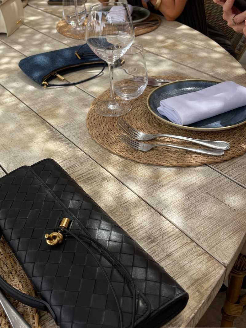 Women's Woven Shoulder Handbag with Top Handle and Flap Closure