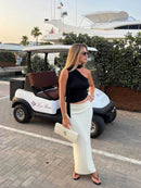 Women's Woven Shoulder Handbag with Top Handle and Flap Closure