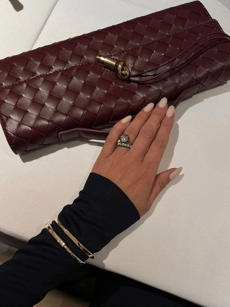 Women's Woven Shoulder Handbag with Top Handle and Flap Closure