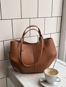 Women's Vintage-Inspired Tote Bag with Sturdy Top Handles