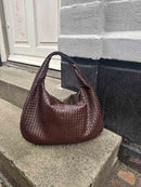 Women's Large Woven Shoulder Bag with Soft Slouchy Design