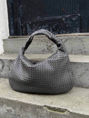 Women's Large Woven Shoulder Bag with Soft Slouchy Design