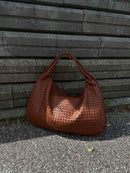 Women's Large Woven Shoulder Bag with Soft Slouchy Design