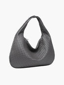 Women's Large Woven Shoulder Bag with Soft Slouchy Design