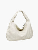 Women's Large Woven Shoulder Bag with Soft Slouchy Design