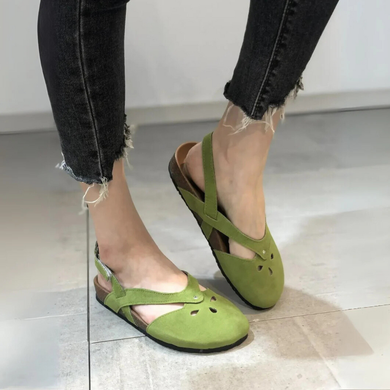Women's Orthopedic Cross-Strap Closed Toe Slingback Sandals
