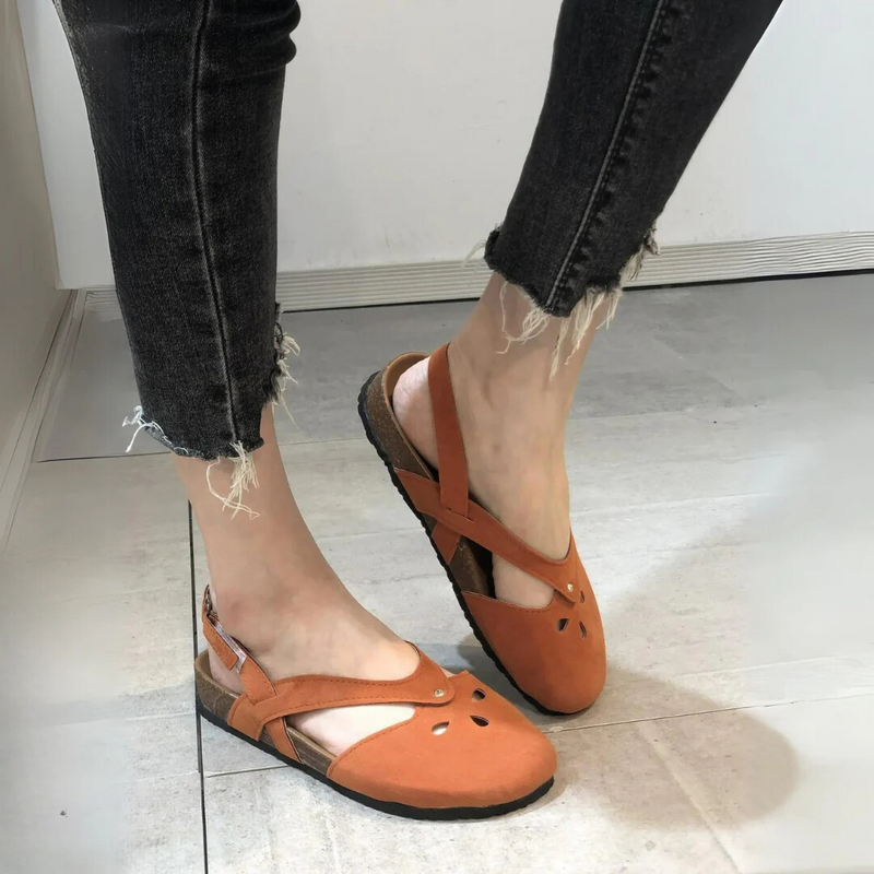 Women's Orthopedic Cross-Strap Closed Toe Slingback Sandals