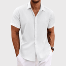 Men's Short-Sleeved Shirt with Button Down Design