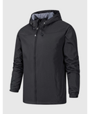 Men's Waterproof Rain Jacket with Hood and Lightweight Zip Design