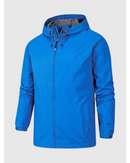 Men's Waterproof Rain Jacket with Hood and Lightweight Zip Design