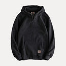 Men's Half-Zip Kangaroo Pocket Hoodie with Minimalist Design