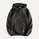 Men's Half-Zip Kangaroo Pocket Hoodie with Minimalist Design